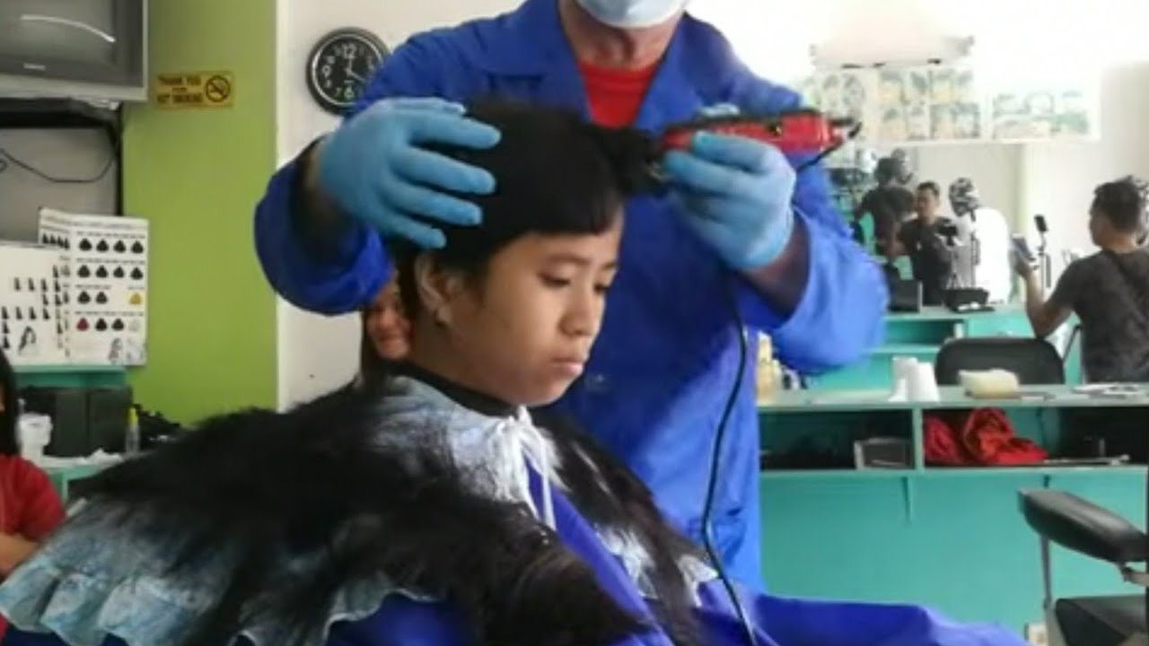 Young girl discipline boyish hair cut FULL VIDEO ✂️