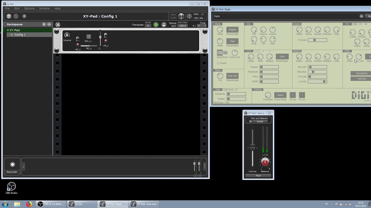 XY-Pad usage in GigPerformer with re-center-script