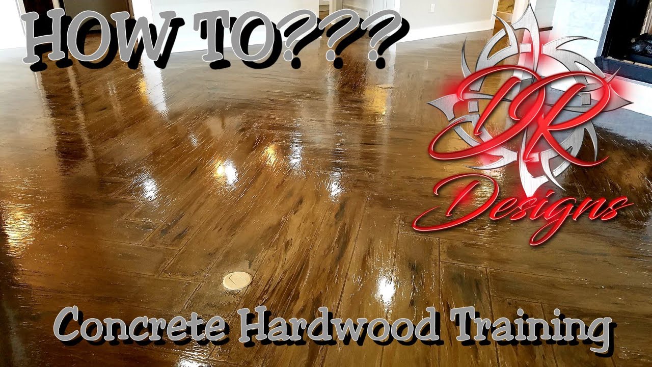 How To??? Make UGLY concrete look like BEAUTIFUL hardwood using all Concrete and Stain. Step by step