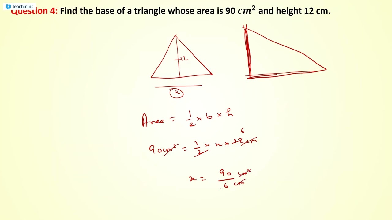 Mensuration (Triangle) Exercise 20 d || area of triangle