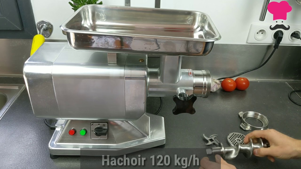 Démonstration d'un hachoir à viande 120kg par heure