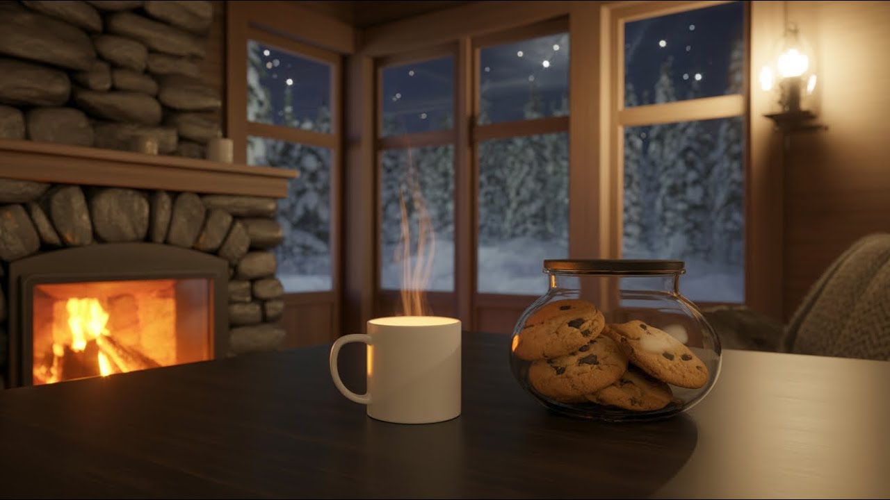 Smooth Jazz Piano & Fireplace for Focus ☕🔥 1 Hour | No Talking