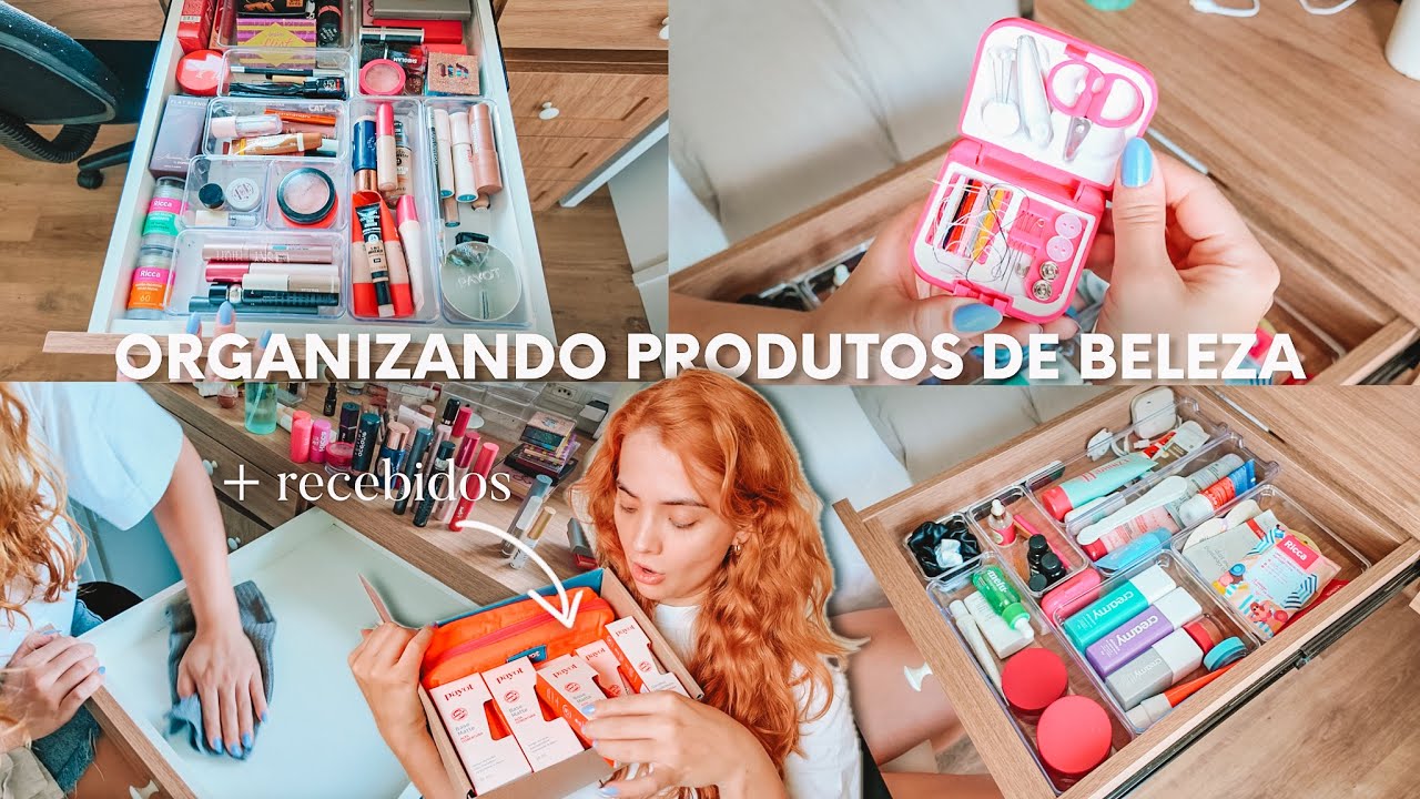 ORGANIZANDO PRODUTOS DE BELEZA 🛁🌸💄maquiagens, skin care e mais