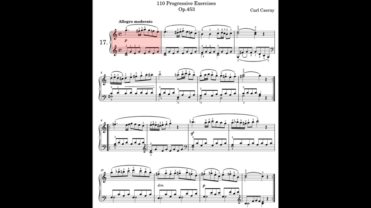 No.17 from 110 Progressive Exercises, Op.453
