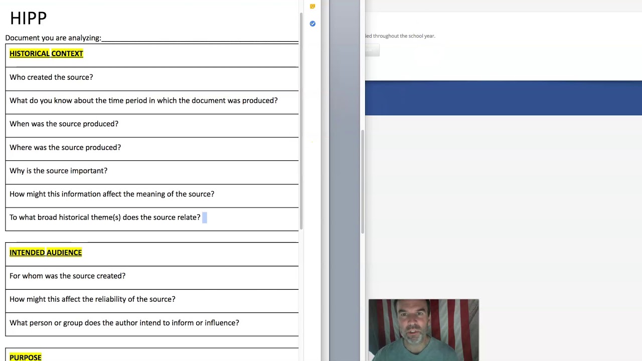 Document Analysis for DBQ (Document-Based Question) using HIPP