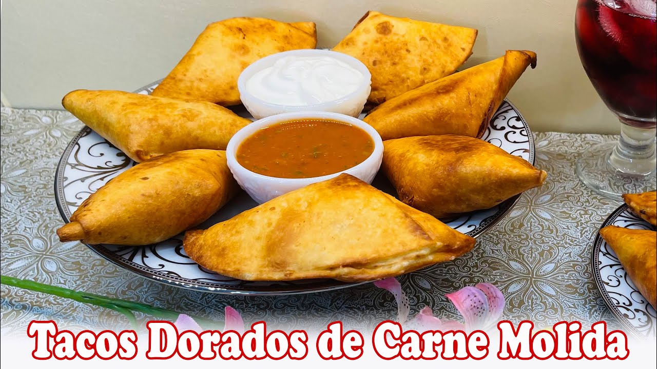Tacos Dorados de Carne Molida