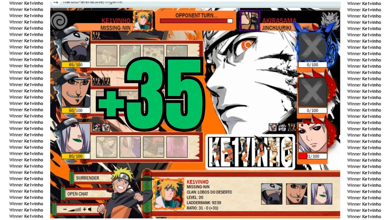 NARUTO ARENA - STREAK NEW TEAM META +35
