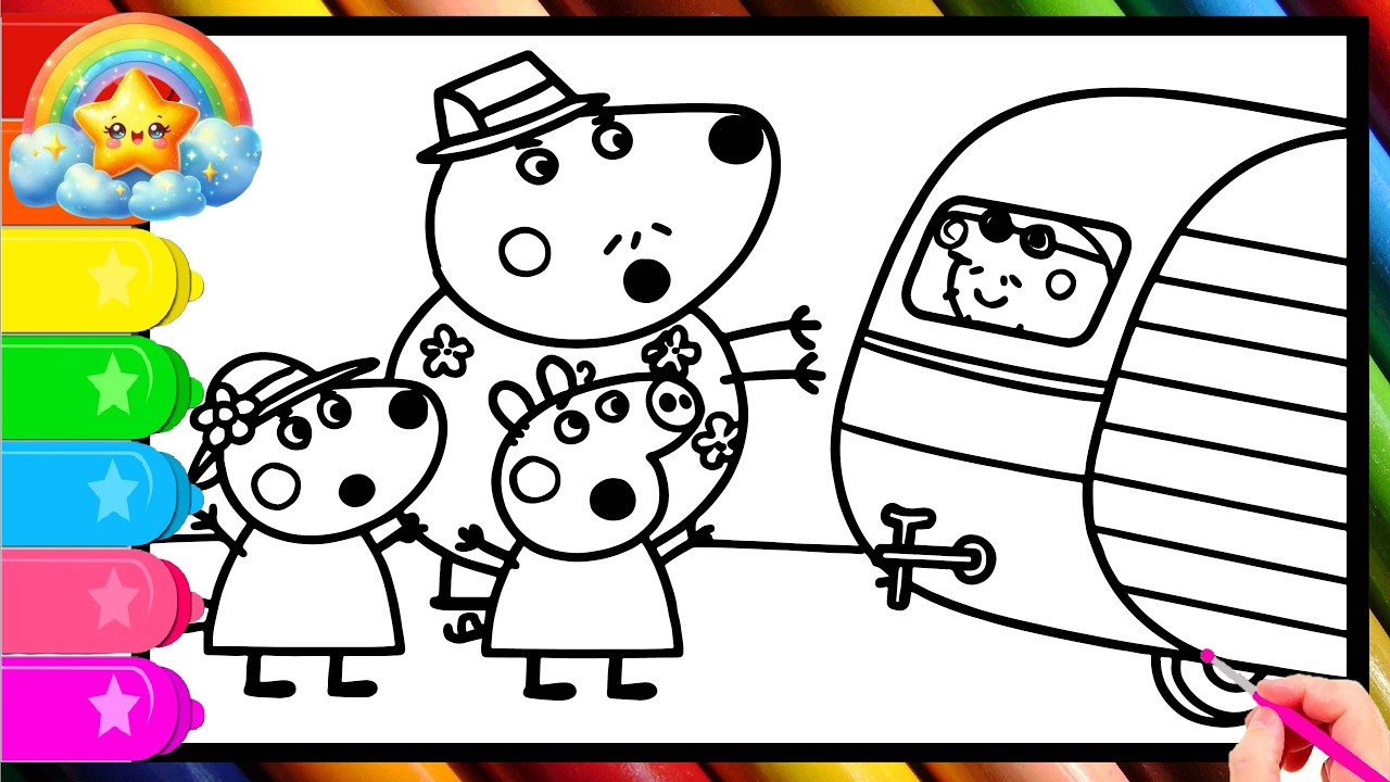 RUNAWAY Caravan 🚐 Meet Birgit Bear! 🐻🗺️ || Peppa Pig Full Episodes ||  Peppa Pig coloring book