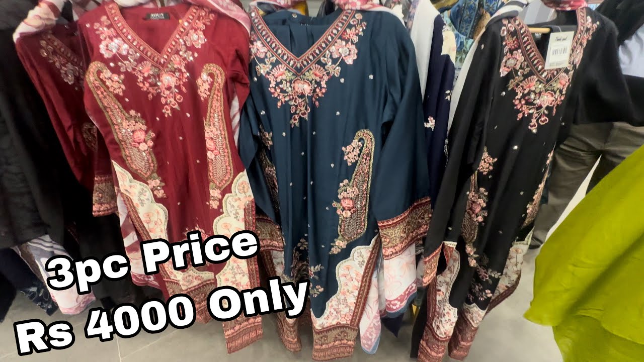 Aoun Collection New store | 3pc Embroidered Dress in Rs 4000 | FGL