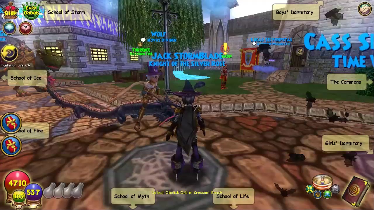 playing wizard101 / questing and farming