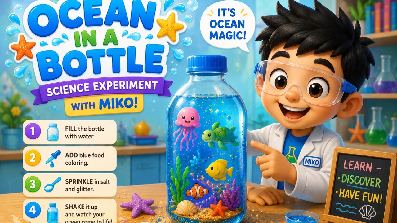 OCEAN in a bottle EXPERIMENT ~ My First Science Kit ~ STEM: Science, Technology, Engineering, Math