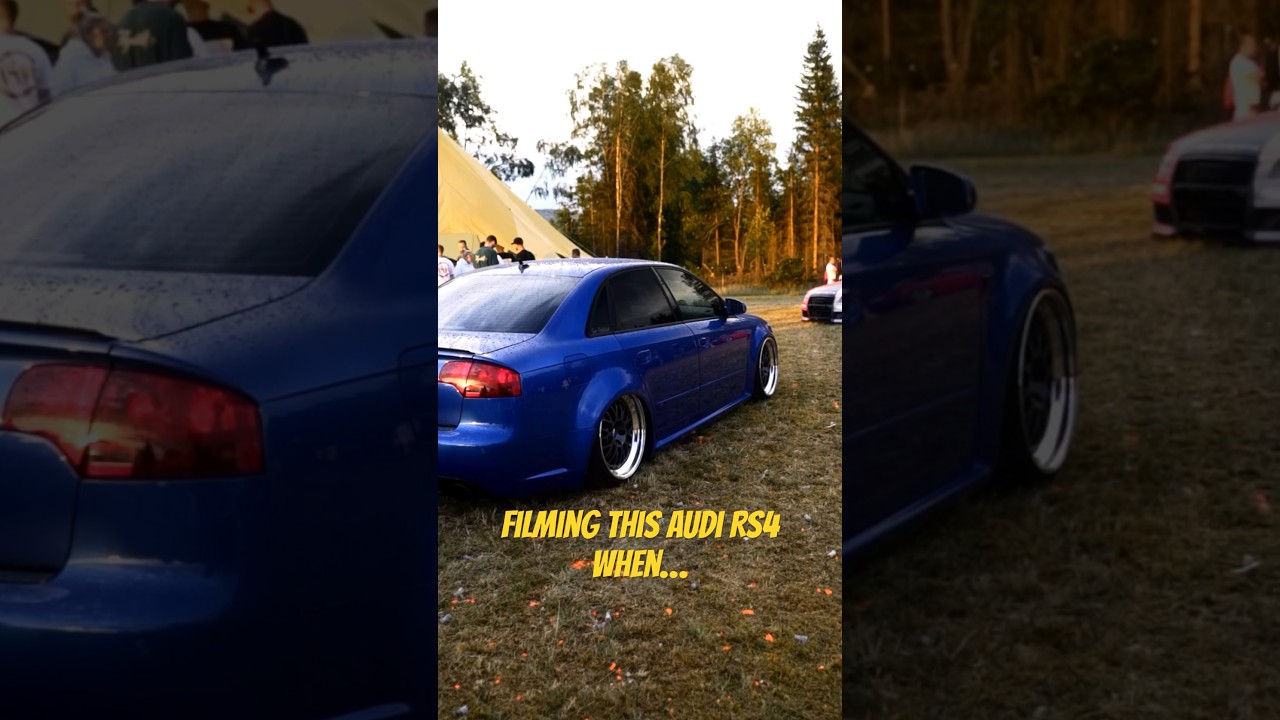 I was filming this Audi RS4 when..... #audi #tiefimwald #carphotography