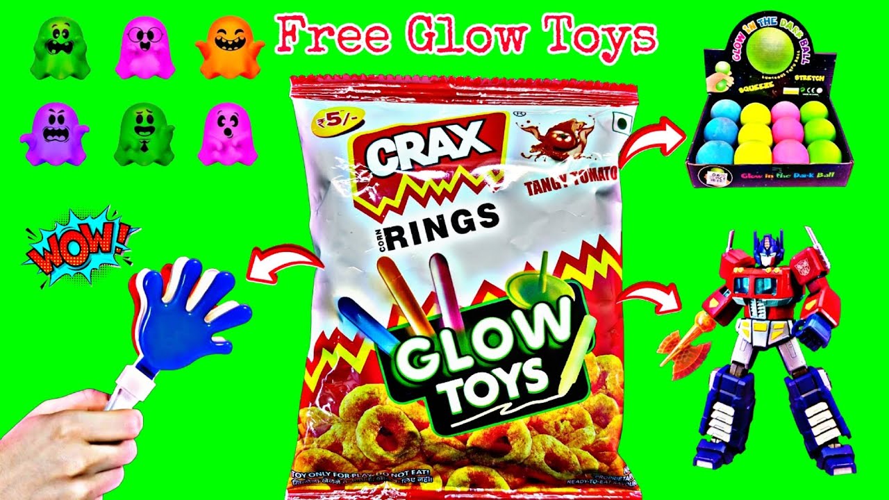 Crax Rings Now With Glow Toys Inside | Snacks Unboxing | Fun Unbox Review 🤩❤️