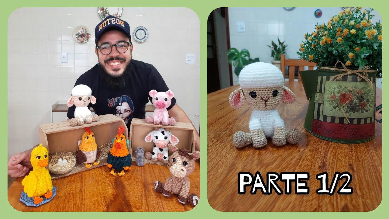 Ovelha Amigurumi Passo a Passo - Coleção Fazendinha do Ti (Parte 1/2) #tiagoamigurumi