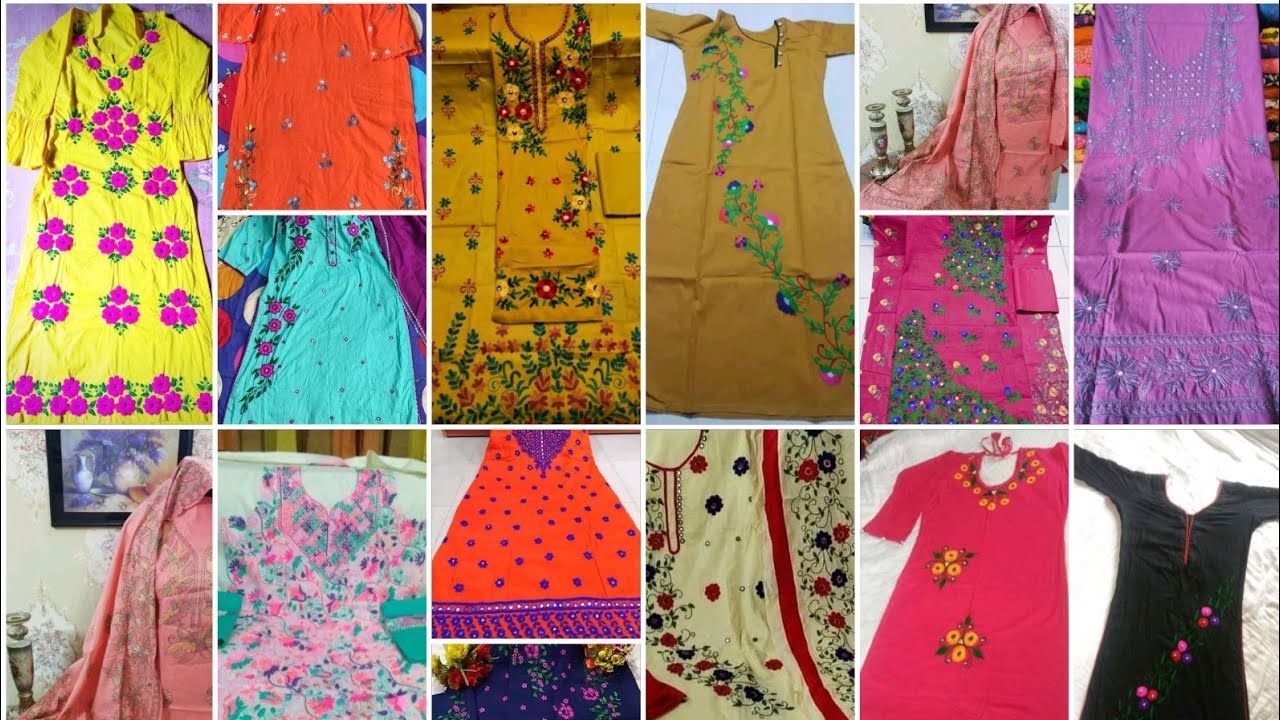 চোখ জুড়ানো অসম্ভব সুন্দর কয়েকটি হাতের কাজের জামার ডিজাইন। hand embroidery design
