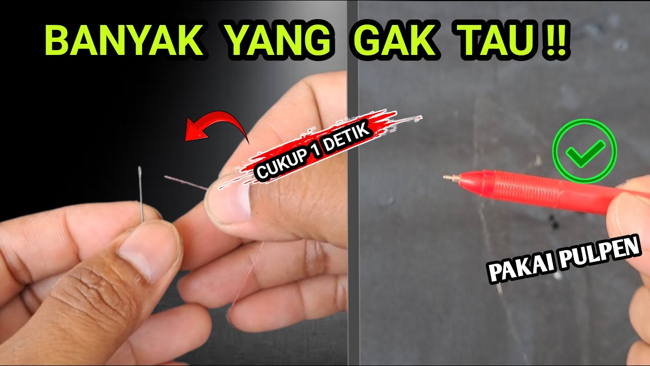 Ternyata cuma begini !! CARA TERCEPAT memasukkan benang ke jarum !!