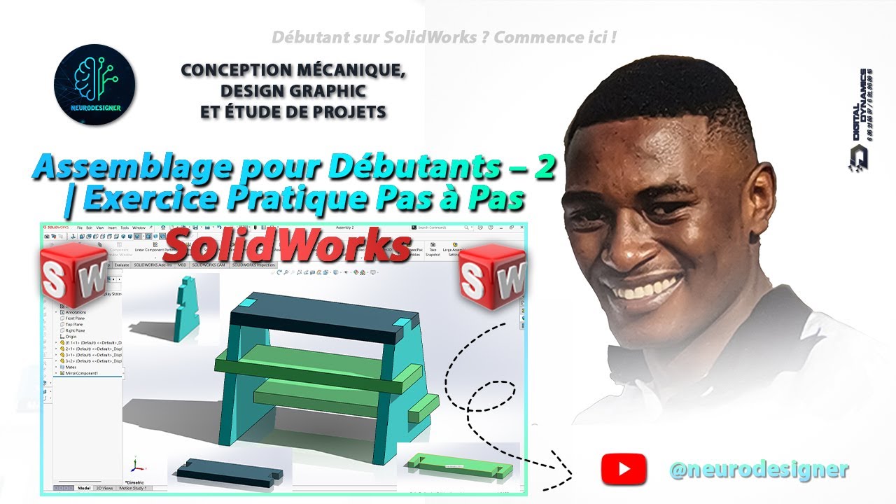 SolidWorks Assemblage pour Débutants – 2 | Exercice Pratique Pas à Pas