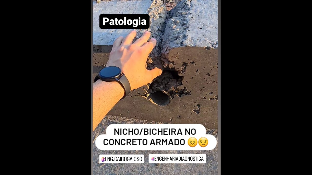 PATOLOGIA EM CONCRETO ARMADO - NICHO/BICHEIRA, SAIBA COMO RESOLVER