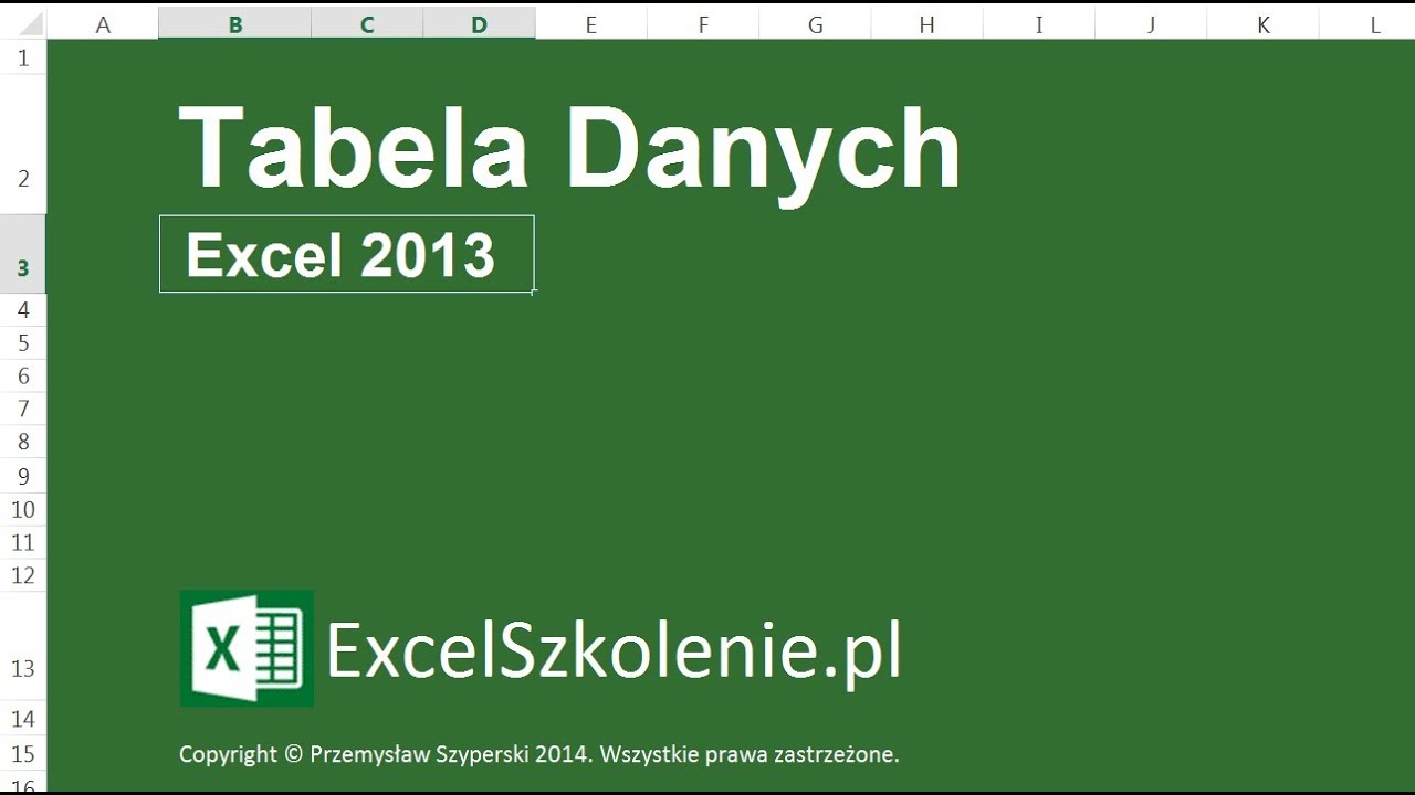 Tabela Danych - Kurs: Excel Dla Ekspert&oacute;w