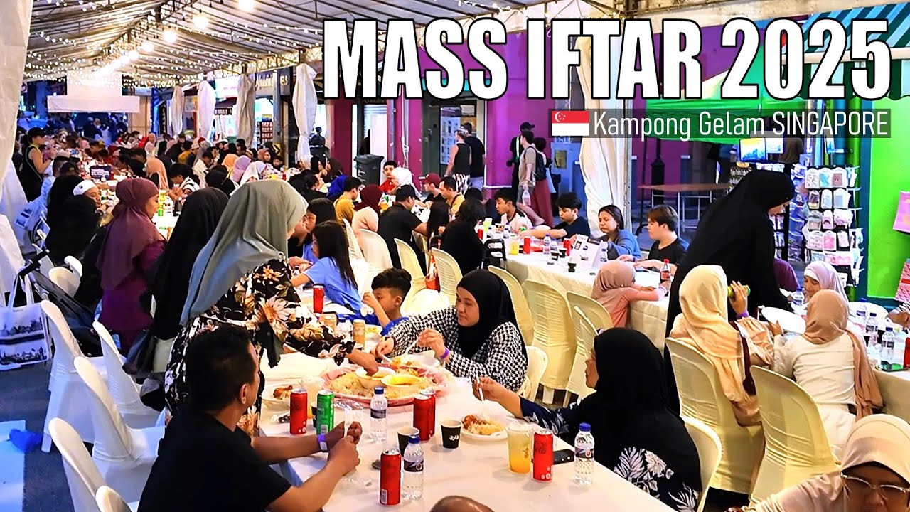 Mass Iftar 2025 - Kampong Gelam Ramadan Bazaar - Singapore 🇸🇬 - Virtual Walking Tour [4K]
