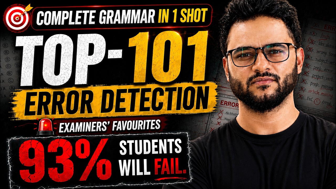 🔥120 Rules Error Detection 🔴Examiners' Fav | 120 Grammar Rules Error Detection | SBI PO 2026 SSC CGL