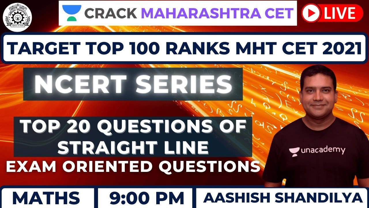 Top 20 Questions of Straight Line | Maths | Target MHT CET 2020-21 | Aashish Shandilya