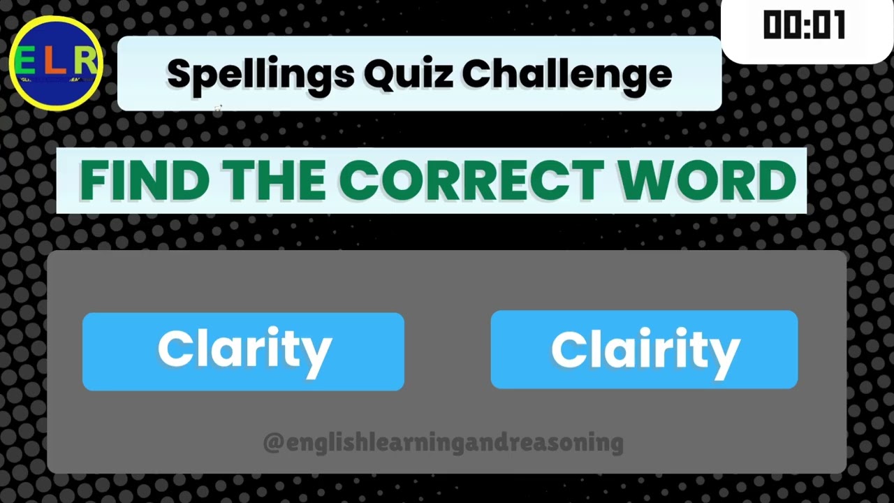 Spelling Quiz 🧠 | Choose the Correct Spelling | English Learning and Reasoning
