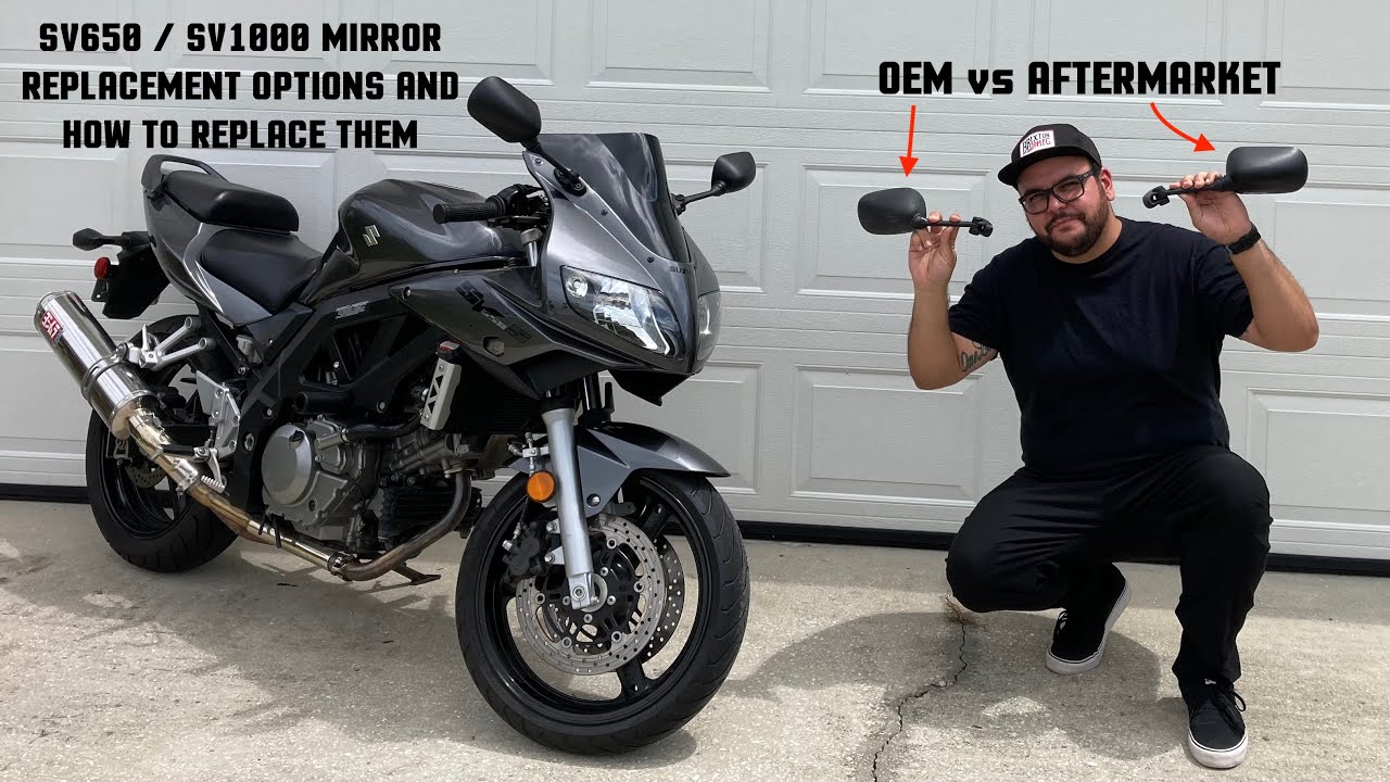 Варианты замены зеркал Suzuki SV650 / SV1000 и как заменить зеркала (оригинальные и неоригинальные)