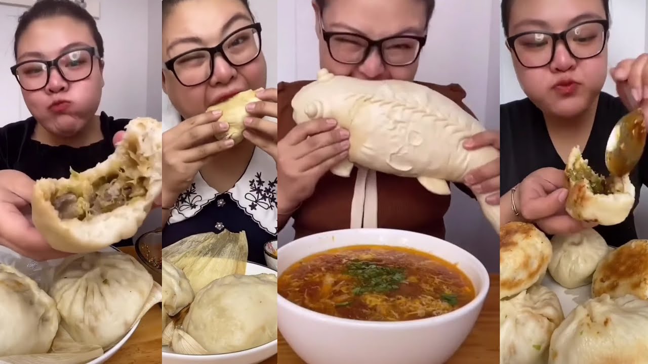 [FAST ASMR] BIG STEAMED BUNS || *BIG BITES* Chinese Food Mukbang 먹방 吃播