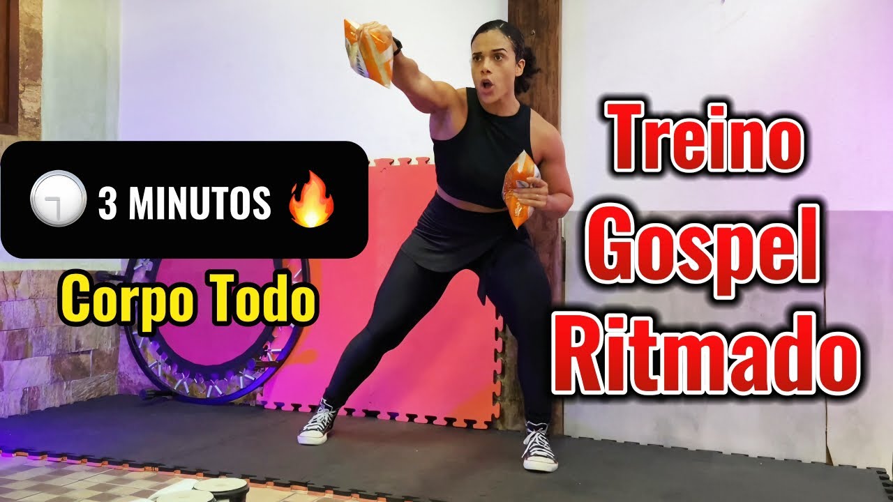 TREINO GOSPEL RITMADO CORPO TODO - INICIANTE / 3 MIN - FAÇA em CASA !