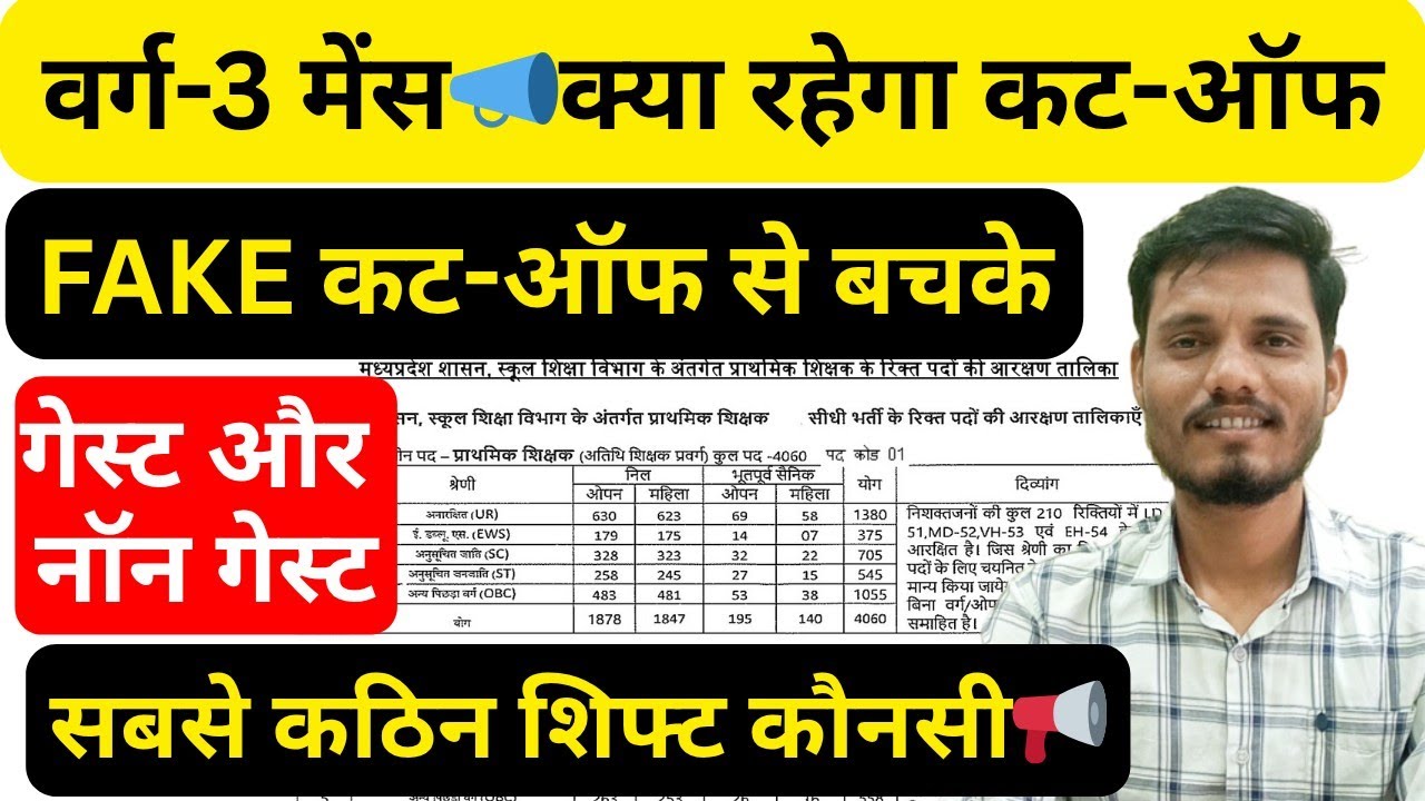 VARG 3 MAINS EXPECTED CUT-OFF || SAFE SCORE || #mptet #mpvarg3 #mptetexam #esb #varg3cutoff 