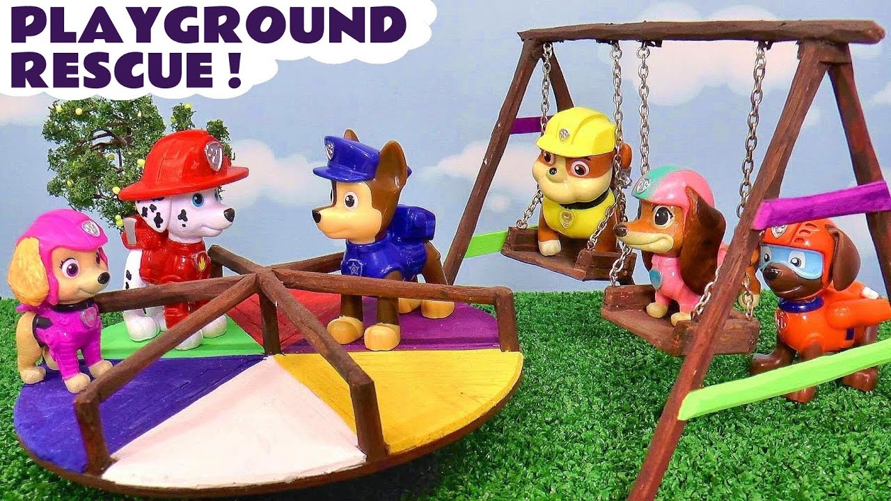The Pups need to Work Together in this Playground Rescue