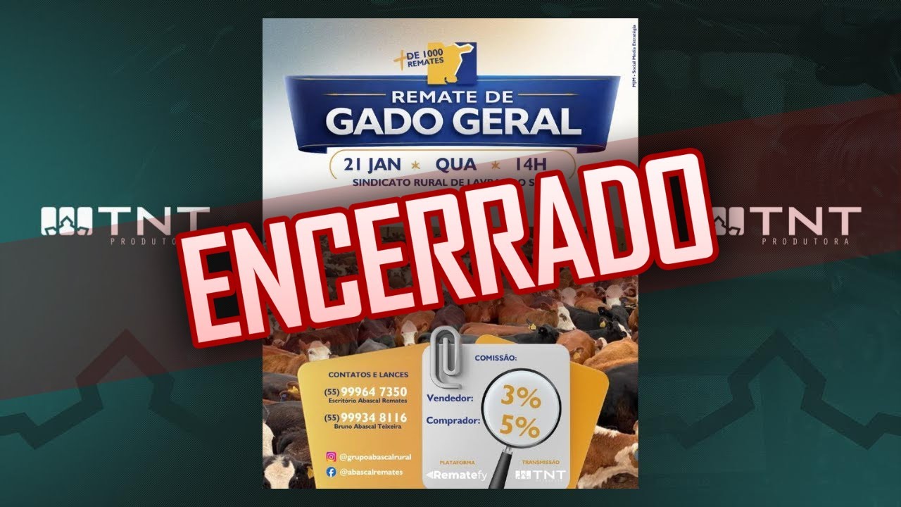 21/01 - Gado Geral Abascal Remates | 14h
