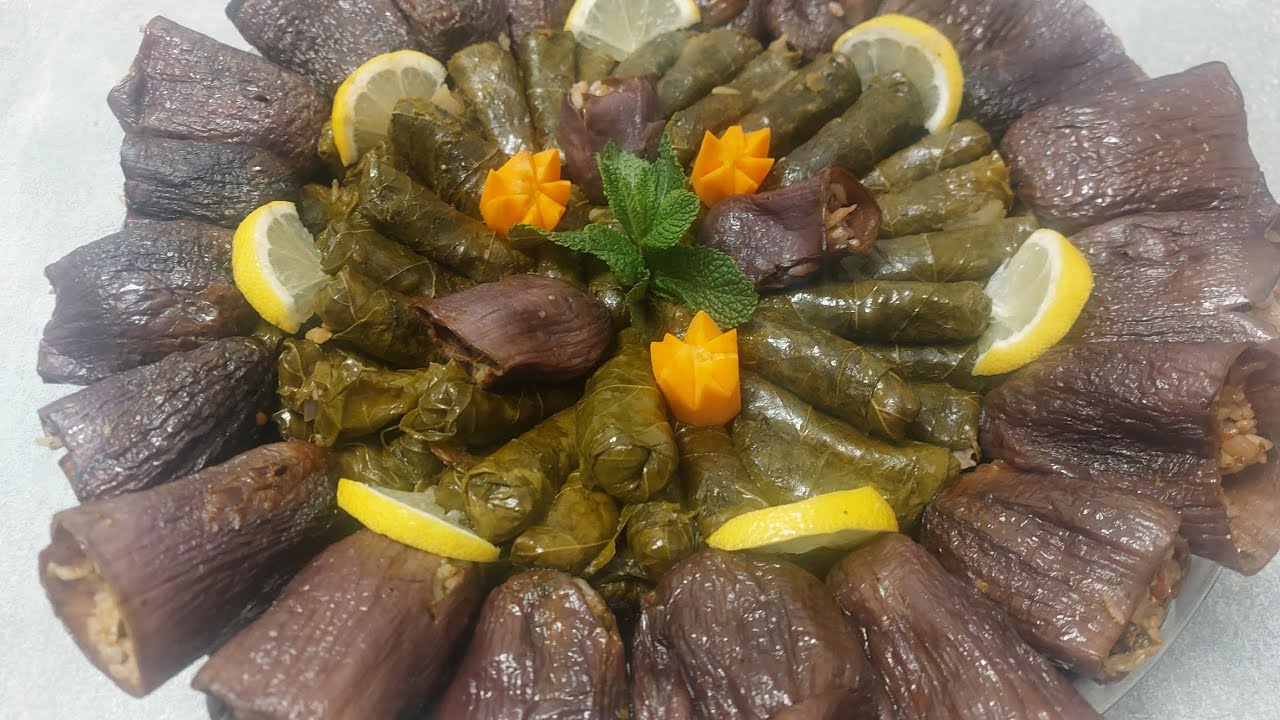 يالنجي ورق عنب وباذنجان 😋الطعم ولا أروع ✨️لازم تجربوه