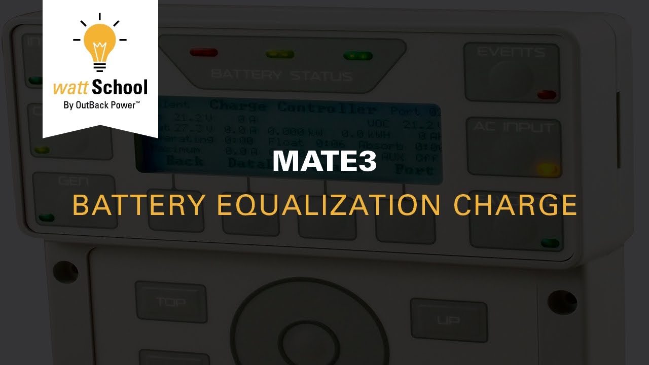 MATE3: Battery Equalization Charge