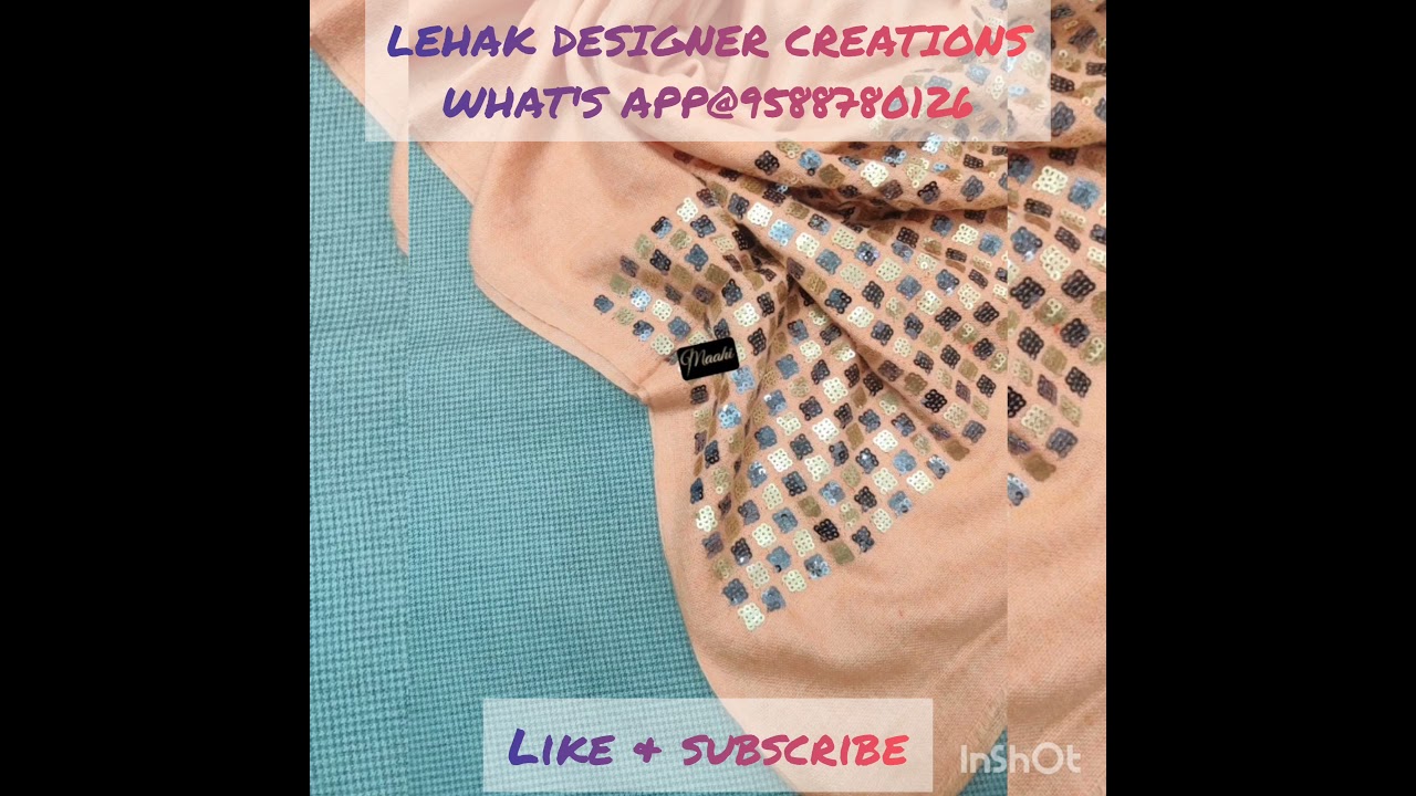 Pure Ruby Pushmina Kelvin checks/stripes with elegant Pushmina Stoles@lehakdesignercreations8940
