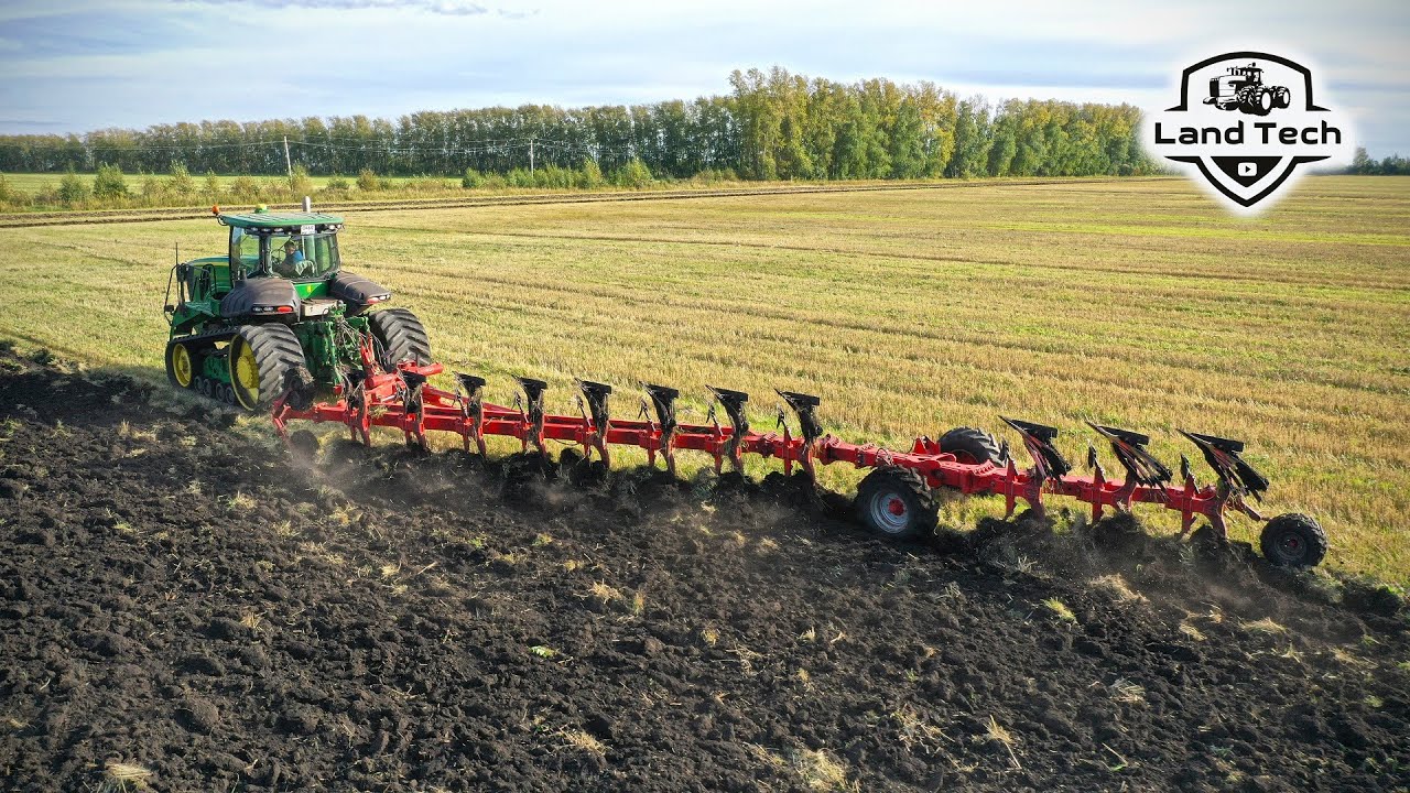 Трактор пашет сам! Гусеничный John Deere 9460RT и 11ти корпусный оборотный плуг Gregoire Besson!