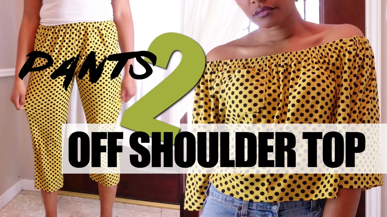 Turn Pants to Off Shoulder Top | Easy Sewing Tutorial | BlueprintDIY Thrift Refashion