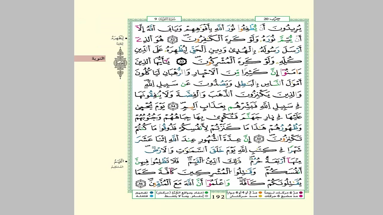 الثمن 8 الحزب 19 مكرر 7 مرات من المصحف المصور برواية ورش عن نافع للقارئ الشيخ العيون الكوشي
