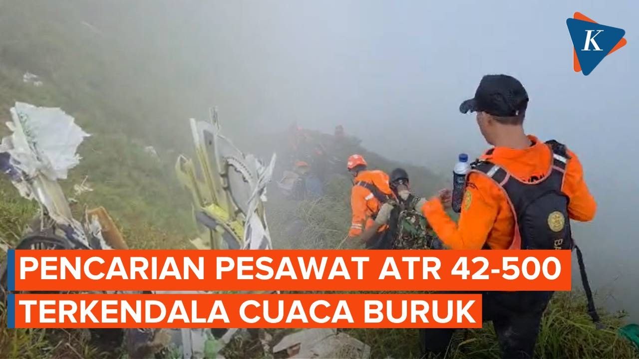 Suasana Evakuasi ATR 42-500 di Puncak Bulusarung, Tim SAR Terkendala Angin Kencang dan Kabut Tebal