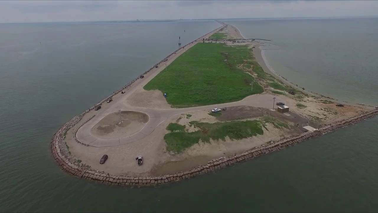 Texas City Dike from Seawolf Park - by Drone