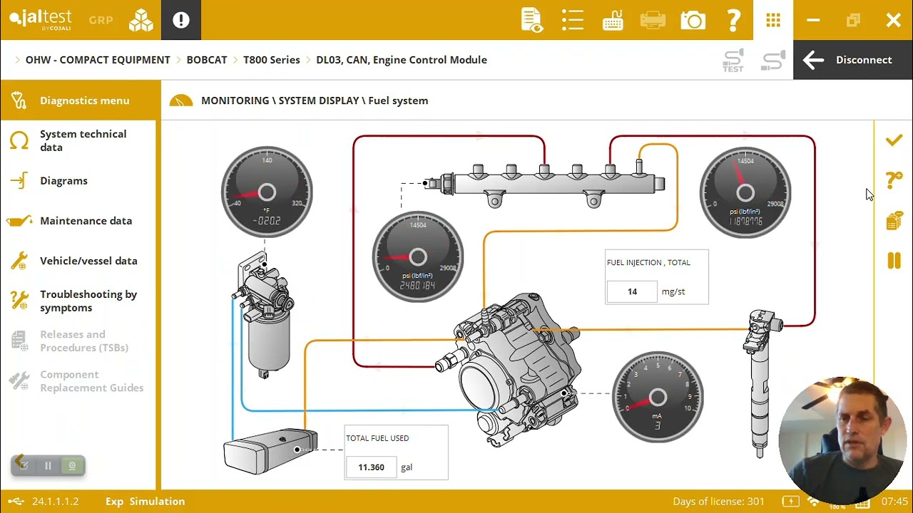 Bobcat T870 diagnostic tool - Jaltest Demonstration