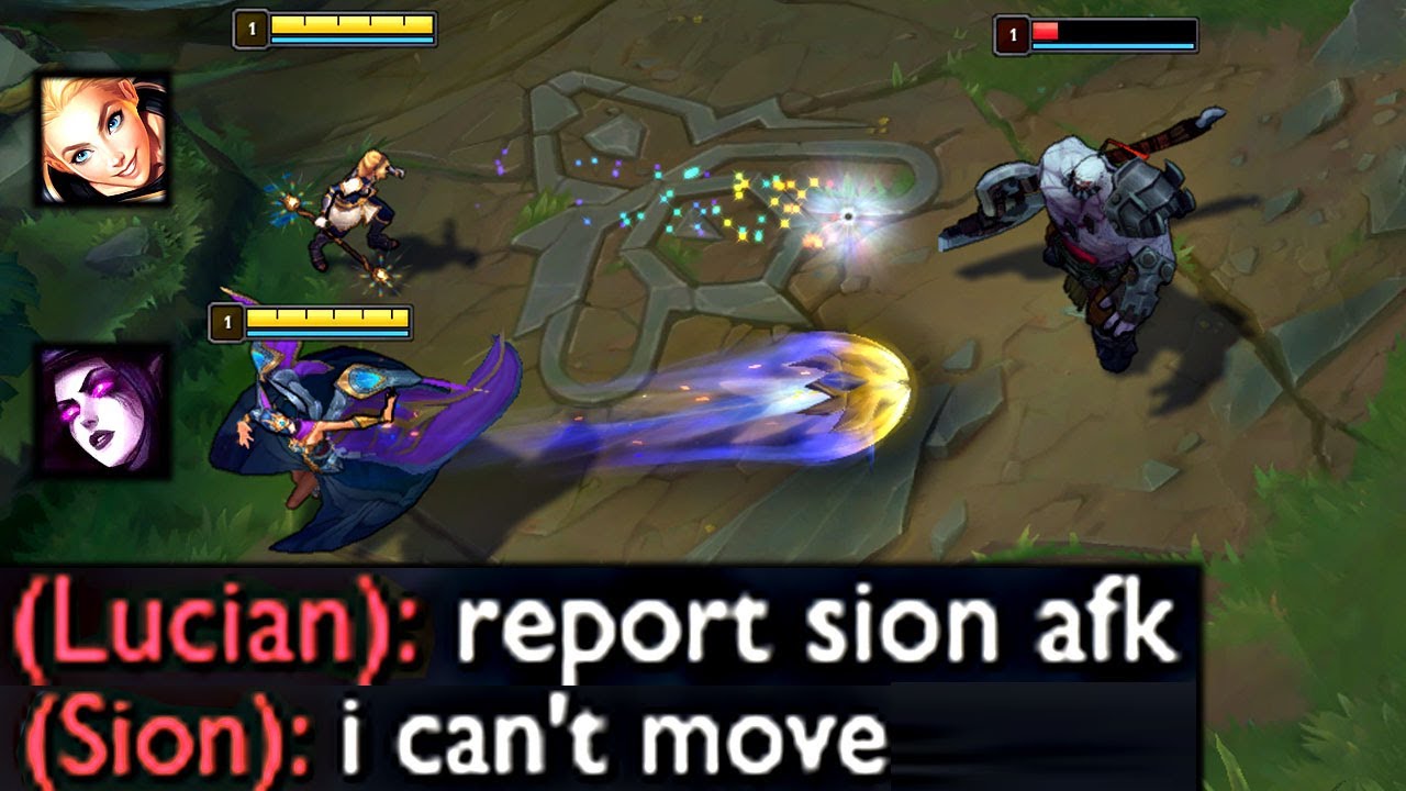 SION AFK?! LUX & MORGANA URF COMBO -  PERMA ROOT