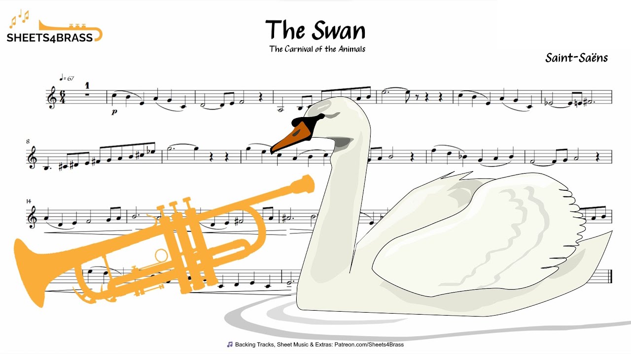 The Swan (Saint-Saëns) | Trumpet Solo with Sheet Music and Play Along