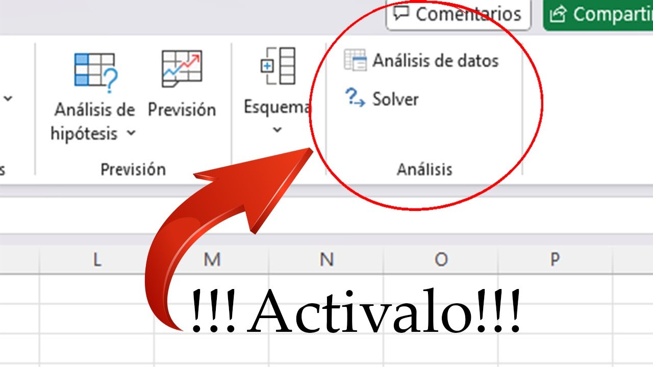 Cómo activar análisis de datos y solver en Excel