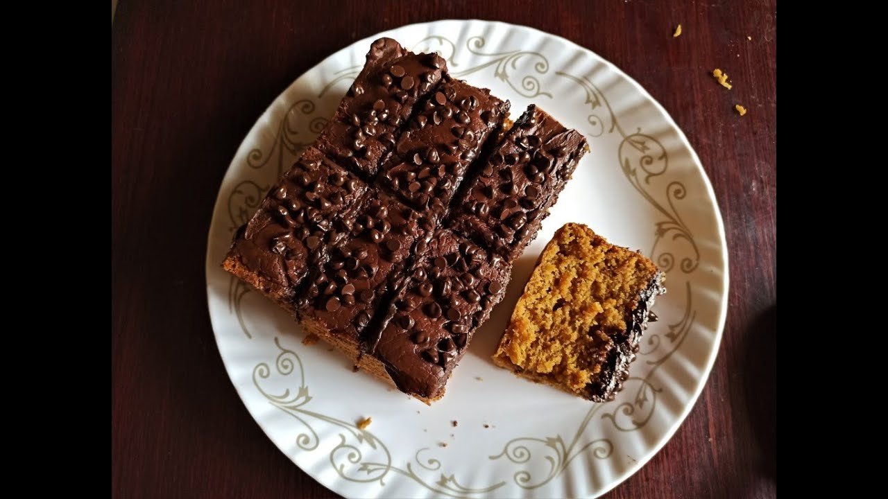 Wheat Orange Cake with Chocolate Frosting - Bake this amazing cake even without oven