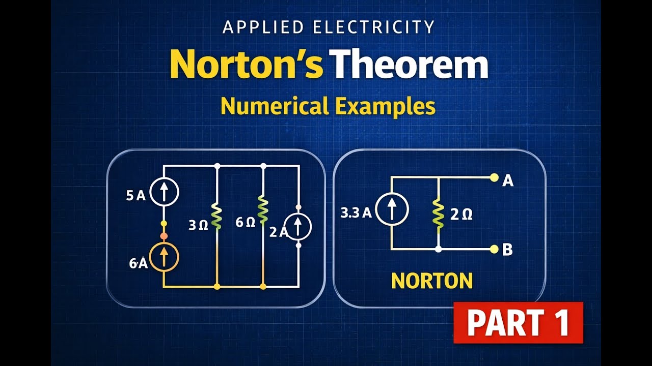 Norton’s Theorem Made Practical | Step-by-Step Numerical Examples (Applied Electricity Part 1)