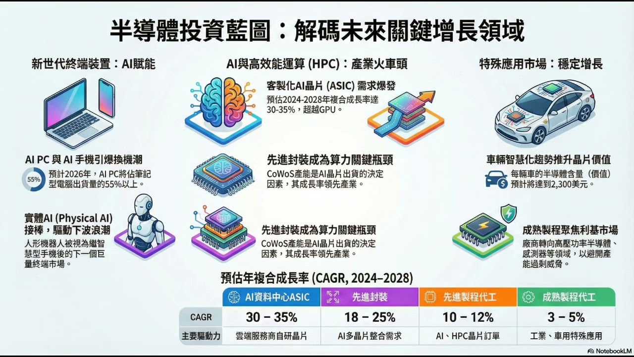 2026半導體投資藍圖2/2: 邁向一兆美元的「矽金時代」- 半導體的五個關鍵轉折點 | TSMC | 先進封裝與測試 | ASIC | 實體 AI | 半導體需求下一波的成長曲線 #ai