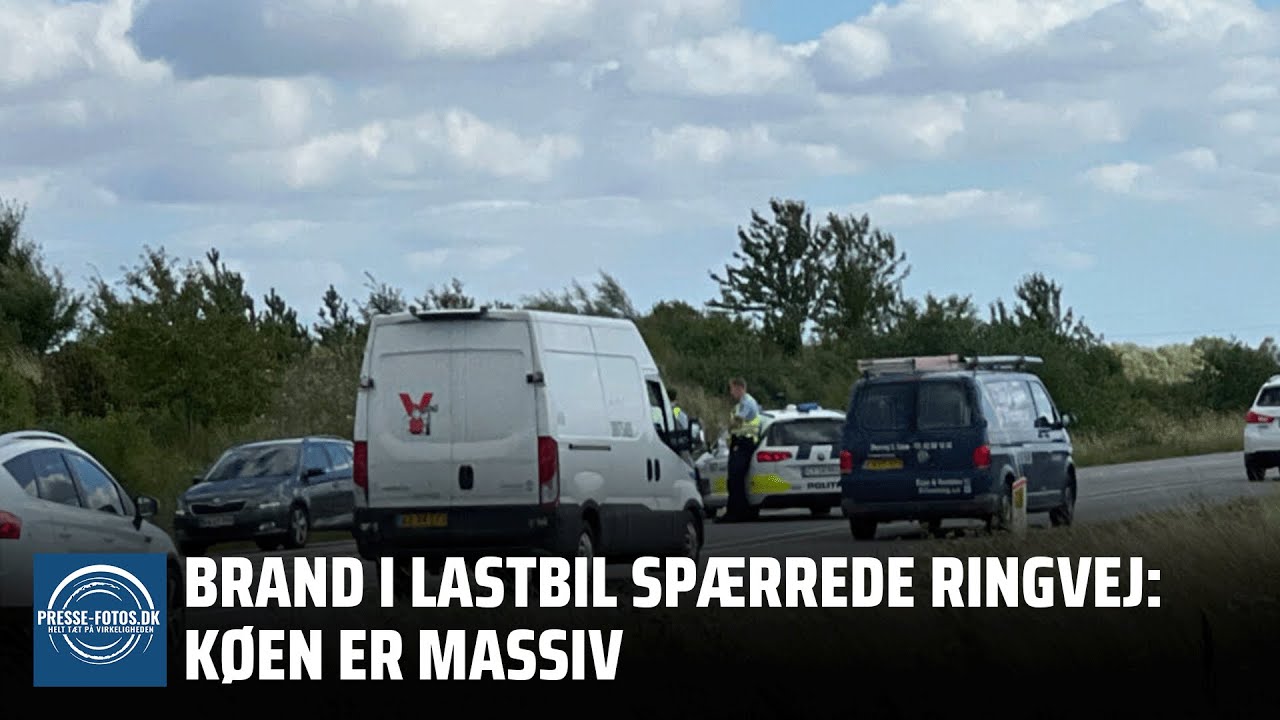 Brand i lastbil sp&aelig;rrede ringvej: K&oslash;en er massiv