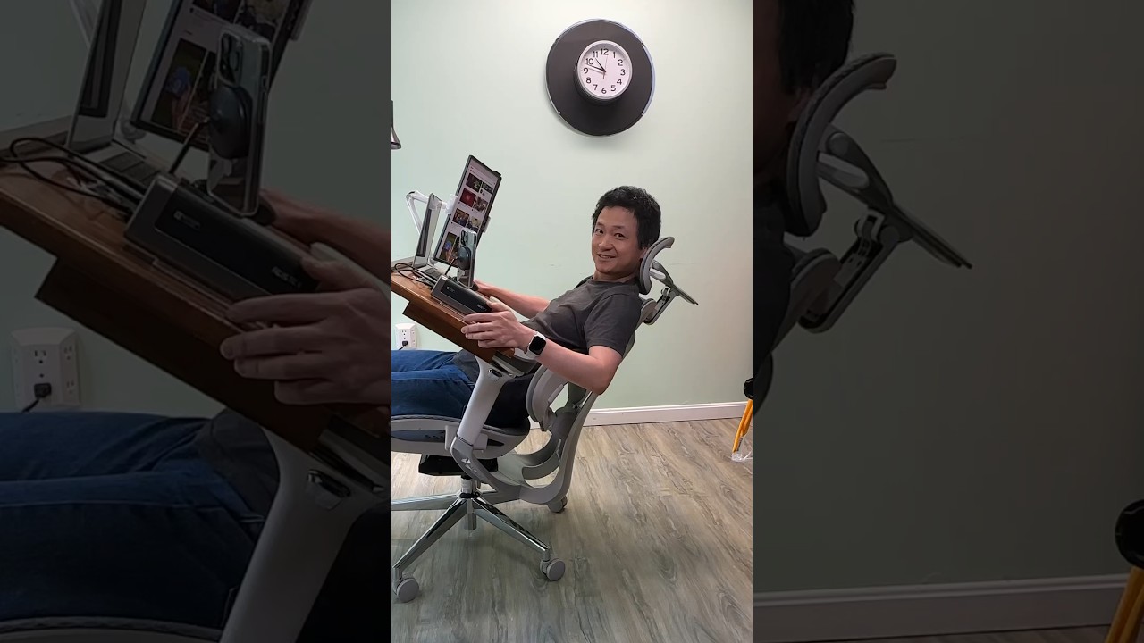 Mobile standing desk setup